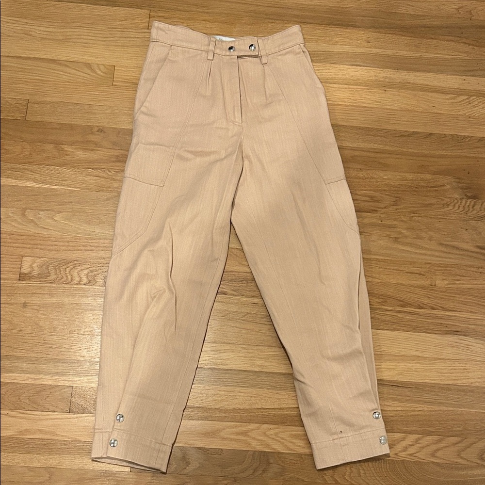 IRO Blush Pink Cotton trouser with silver buttons